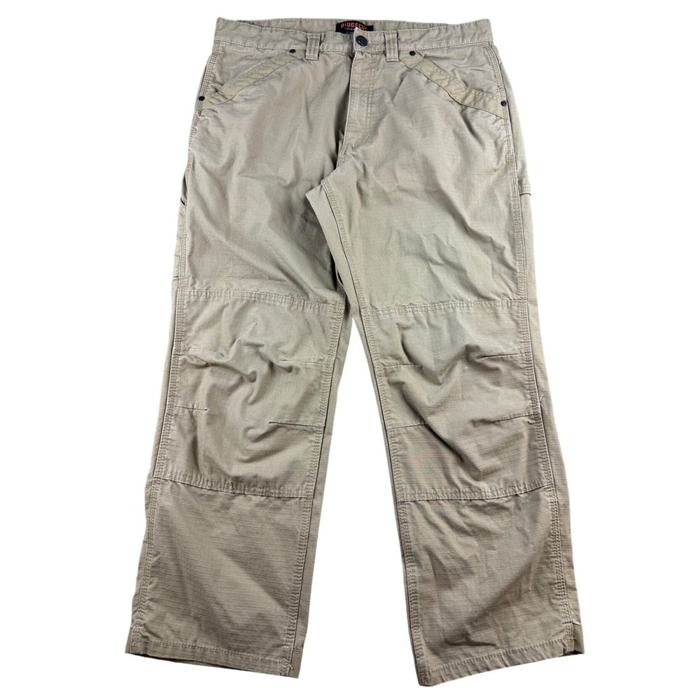 Ridgecut Toughwear Carpenter Pants Men 38x30 Brown Ripstop Workwear Utility
